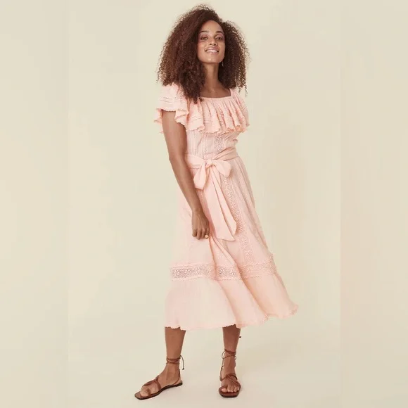 Free People X SPELL Cassie Lace gown in Petal Size XL - Picture 6 of 15